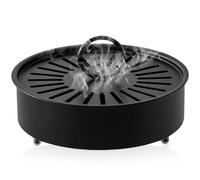 Portable Mosquito Coil Holder Stand with Handle & Lid, Spiral Metal Frame Mosquito Repellent Box, Non-Slip Base & Smoke Ventilation Design, Incense Holder for Indoor Outdoor Home Garden Camping Travel