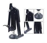 Portable Motorcycle Rear Stand Folding Paddock Lift for Wheel Cleaning Chain Maintenance - Heavy Duty Carbon Steel Roller Jack up to 485lb Black 44x42cm