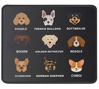 Portable Mouse Pad, Dogs Faces Patterns Funny Dog Mouse Mat Comfortable Desk Pad 25X30cm for Home Typing Computer
