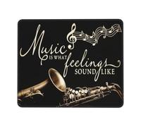 Portable Mouse Pad, Saxophone Music is What Feeling Sound Like Mouse Mat Professional Keyboard Pad 25X30cm for Typing PC Laptop
