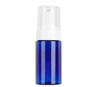 Portable Mousse FOAMING Bottle REFILLABLE Dispenser for Travel (100ML Pump Head Blue Transparent Foam Bottle)