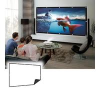 Portable Movie Screen, Portable Foldable Projector Screen 60 to 200 Inches 16:9 4:3 White with Hooks and Ropes(0.16875,72 inch screen)