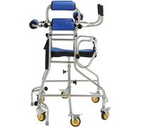 Portable Multi-Functional Elderly Walker with 360° No Dead Ends 6 Wheels Anti-tilt Adjustable Height Supports up to 220lbs for Lower Limb Training Standing Mobility Aid