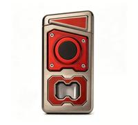 Portable Multi-functional Kerosene Lighter Multiple ignition methods, classic and gentle flame Transparent fuel tank Reusable Ideal for outdoor camping.(Red)