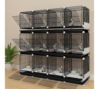 Portable Multi-layer Rabbit Hutch, Indoor/outdoor Encryption Grid Bunny Hutch, Independent Pallet Design, for Rabbit Guinea Pig(145x39x138cm)