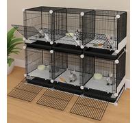 Portable Multi-layer Rabbit Hutch, Indoor/outdoor Encryption Grid Bunny Hutch, Independent Pallet Design, for Rabbit Guinea Pig(109x39x93cm)