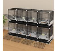 Portable Multi-layer Rabbit Hutch, Indoor/outdoor Encryption Grid Bunny Hutch, Independent Pallet Design, for Rabbit Guinea Pig(145x39x93cm)