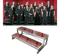 Portable Multi-level Performance Platform, Non-slip Sturdy Movable Stage Ladder for Choir and Group Events
