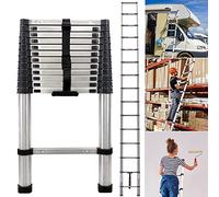 Portable Multi-Purpose Extendable Roof Ladder - 3.8m Stainless Steel Telescopic Loft Ladder for Outdoor Roof Attic Home