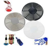 Portable Multi-Use Silicone Storage Bag & Handheld Mesh Mat for Bottles Versatile Wine Basket Ideal for Storing Fruits and Protecting Desks (3A)