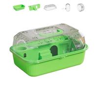 Portable Multifunction Hamster Cage Double Layer, Green | Easy Disassembly, Small Pet Cage for Pet Observation, Clear Views for, Light Weight