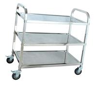 Portable Multifunctional 3-Tier Serving Cart Heavy-Duty Steel Hand Truck for Outdoor Restaurants High Temp Resistant Easy Push & Pull Available in 3 Sizes Gray - 75x40x83.5cm