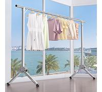 Portable Multifunctional Clothes Rack with Wheels - Foldable Drying Stand X-Type Double Rod Garment Hanger (1.6m) for Bedroom - Space-Saving Clothing& Storage Solution