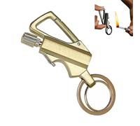 Portable Multifunctional Ignition Device - Waterproof Keychain Lighter With Bottle Opener, Permanent Match Fire Starter For Outdoor Camping, Hiking, And Survival Use(Gold)