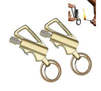 Portable Multifunctional Ignition Device - Waterproof Keychain Lighter With Bottle Opener, Permanent Match Fire Starter For Outdoor Camping, Hiking, And Survival Use(Gold*2)