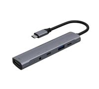 Portable Multiport Dock with HDTV Output, Slot, USB3.0, 60W Charging Capability with HDTV