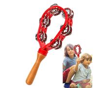 Portable Musical Instrument Tambourine, Wooden Hand Percussion Instrument - Safe Musical Tambourine | Anti-Rust Percussion Musical Instrument for All Ages