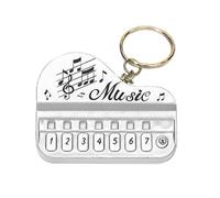 Portable Musical Instrument Toy Piano Keychain Mini Electronic Keyboard Keychain with LED Light and Sound Effect