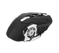Portable Mute Mouse, Rechargeable Slim Mouse with USB Receiver, 3 Adjustable DPI, Colorful LED Breathing Lights, 2.4GHz Wireless Optical Gaming Mouse for Notebook, PC, Laptop (Black)