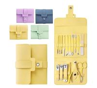 Portable Nail Clipper Set (12/16pcs), Stainless Steel Multi-Functional Nail Clipper Set, Heavy-Duty Stainless Steel Nail Care Set with Clippers, Scissors, Care Tools, Travel (Green, 16pcs)