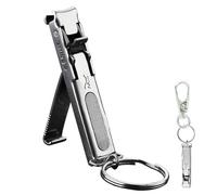 Portable Nail Clippers - Foldable Nail Cutter, Nail Clipper | Ultra Thin Foldable Wide Jaw Opening Nail Cutter, Stainless Steel Nail Clippers with Nail Files for Men Women Travel