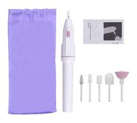 Portable Nail Drill Machine for battery Operated E-File with 5 Bits for Acrylic Nails Gel Polish Removal Smoothing Hard Skin Professional Home Care White 16.5cm(White)