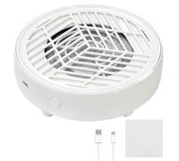 Portable Nail Dust Collector - Quiet Vacuum Fan Nail Dust Extractor White | Desktop Suction Cleaner with 10 Cuttable Filter Sheets, High-Suction Mini Nail Dust Collector for Home Salon Gel Nails DIY