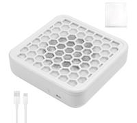 Portable Nail Dust Collector - Quiet Vacuum Fan Nail Dust Extractor White | Desktop Suction Cleaner with 10 Cuttable Filter Sheets, High-Suction Mini Nail Dust Collector for Home Salon Gel Nails DIY