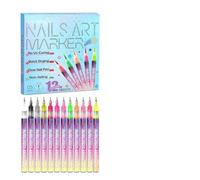 Portable Nail Pens, Quick Waterproof Liner, Art Nail Pens Set with Fine Tips, Durable Non- Nails Art Tools for Kids Girls Adults, Manicure Decoration for Home Indoor Outdoor House Party