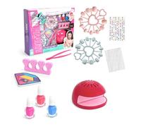 Portable Nails Design Set for Children Including Small Dryer Polish Stickers File in Compact Travel Case Kids