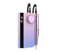 Portable Nails Drill 35000 RPM, Rechargeable Electric File Machine E for Acrylic Gel Polishing Cordless E Kits with Bits
