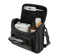Portable Nebulizer Carry Bag with Shoulder Strap - Travel Bag for Nebulizer, Mask, Tube, Asthma Inhaler, Mouthpiece, Padded Interior, Black