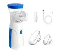 Portable Nebulizer Machine for Adults & Kids, Finer Mist & Silent Handheld Mesh Nebuliser with 2 Masks (1 Big + 1 Small) & Mouthpiece, Adjustable Steam Inhaler for Home Use