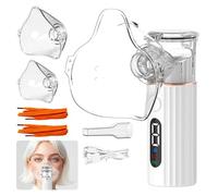 Portable Nebulizer Machine for Adults & Kids with 1 Big+1 Small Mask and Mouthpiece,Steam Inhaler,Nebuliser Machine for Adults,Silent Efficient Nebulizer,for Adults Kids Home Travel