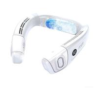 Portable Neck Air Cooler Wearable Personal Fan 360° Cooling Rechargeable Hands Device 6000mAh Battery 3 Speed Outdoor Sports Travel Summer Cooling(WhiteA)