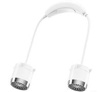 Portable Neck Fan 100 Levels Stepless Control Portable Neck Fan(White) | 360-degree flexible hose, adjustable airflow direction, targeted cooling face neck, no hair tangling