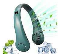 Portable Neck Fan,5 Speed Hanging Bladeless Neck Fan,360° Airflow (green)