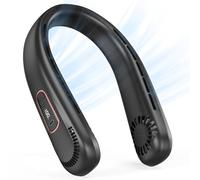 Portable Neck Fan, Bladeless Free Mini Fan with 360° Airflow, Neck Fans USB Rechargeable, 3 Speeds Hands-Free Cooling for Commuting, Travel & Sports - Gift for Men Women, Black