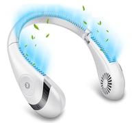 Portable Neck Fan,Foldable Bladeless Neck Fan,5000MAh Hands Free Fan,3 Speed ??Adjustments,360 Degree Airflow Fan,White