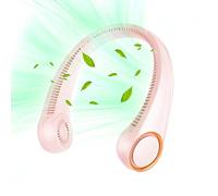 Portable Neck Fan, Hands Free Bladeless 360° Cooling Personal Wearable, Quiet for Outdoor Indoor, Birthday Gifts for Men Women Mom Dad, 4000mAh Battery USB Rechargeable, 3-Speeds (Pink)