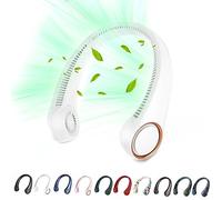 Portable Neck Fan, Hands Free Bladeless Fan, 360° Cooling Personal Fan,Wearable Quiet Fan for Outdoor Indoor, Birthday Gifts for Men Women Mom Dad, 4000mAh Battery USB Rechargeable, 3-Speeds(White)