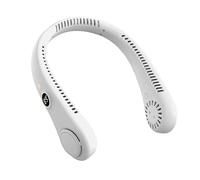 Portable Neck Fan, Rechargeable Bladeless Neck Fan,Mini Cooling Personal Tool,3/5 Speeds Leafless Hanging USB Wearable Fans,for Men Women Kids Home Outdoor (White, 1500 mAh 5 Speeds)