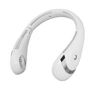 Portable Neck Fan,Upgraded Foldable Bladeless Neck Fan,5000mAh USB Rechargeable Battery Hanging Neck Fan with 360° Airflow,3 Speeds Adjustable Cooling Fan for Sports Outdoor (Digital Display, White)
