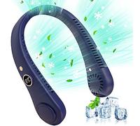 Portable Neck Fan,Wearable Hands Free Fan, Neck Fans USB Rechargeable Personal Fans, 5 Speed Hanging Bladeless Fan,360 Degrees Airflow Neck Fans for Men Women Sports Indoor Outdoor (Blue)
