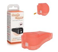 Portable Needle Clipper & Sharps Storage Tool, Large Capacity Metal Tip Cutter for Safe Disposal, Fits 28-32 Gauge Fine Needles, Compact Travel-Friendly Design, Pink