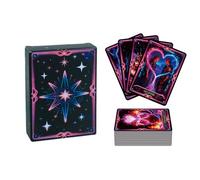 Portable Neon Tarot Cards - Board Playing Deck, Tarot Game Set, Colorful Card Collection with Guidebook Included, Family Game Category Fun, Adults Holiday Festival Social Travel Events