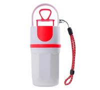 Portable No Touch Dog Poop Tongs with Bag Dispenser,Animal Poop Gripper Handheld Puppy Poop Shovel Dog Waste Picker for Walks,Camping,Garden,Park,All Dog Breeds (Light Gray Red)