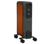 Portable Oil Filled Radiator 7 Fin Heater with Wheels and 3 Heat Settings, Grey [EEK: A]