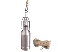 Portable Oil Sampling Device Leak-Proof Stainless Steel Liquid Extractor with 5 10 15 20 25 30 50 100 m Long Rope Kit, Copper & Stainless Steel Core Sampler(Silver(500ml),15m/49.2ft rope)