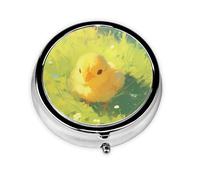 Portable on-The-go Pill Box, Chicks Round Pill Box, fits in Your Purse Pocket Lightweight 3 Compartment Pill Box,